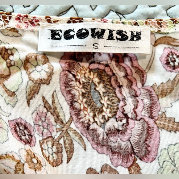 ECOWISH Wrap V Neck High Split Maxi Floral Boho Feminine Dress Women’s Small - Picture 12 of 15